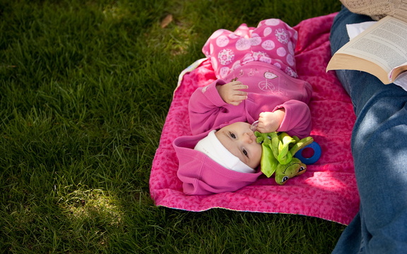 Lying in the grass